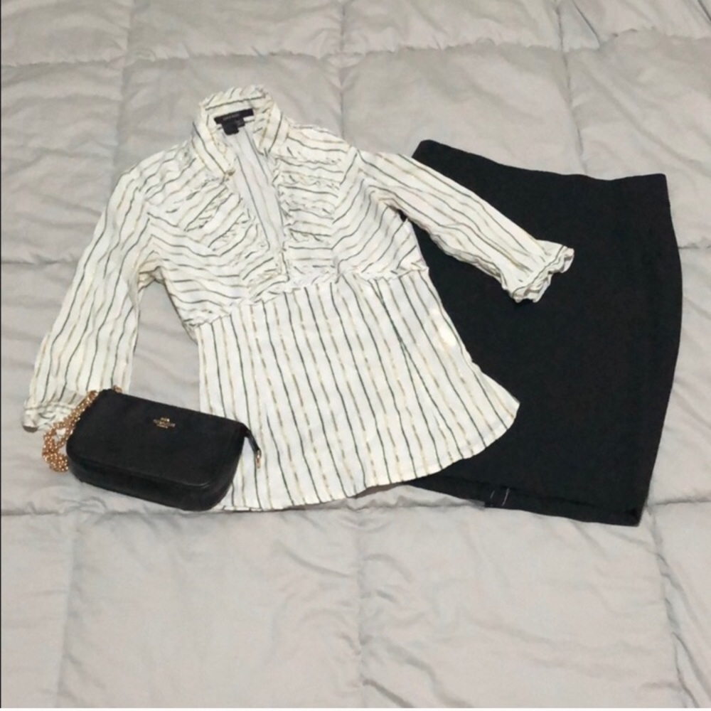Zara High Neck Ruffle Shirt